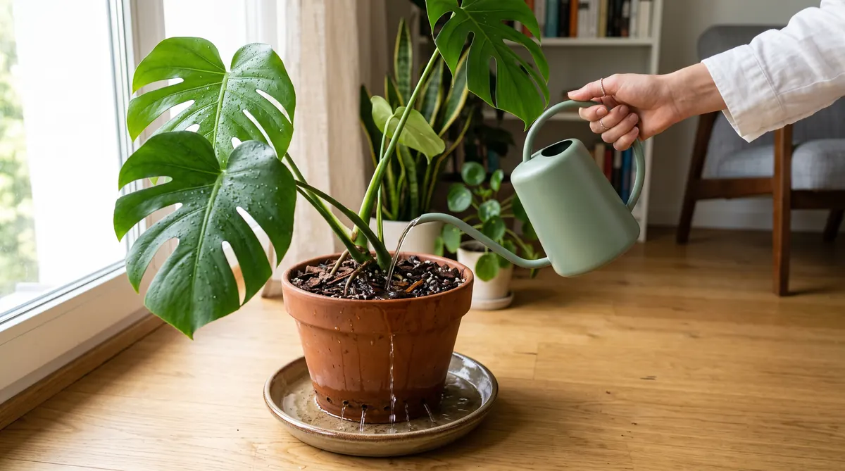 Deep drenching allows water to flush through the entire root system, expelling stale air.